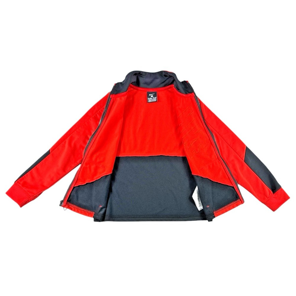 Nike Boy's Track Jacket with Iconic Logo - Red/Black, Full-Zip, Size 7/L - Picture 8 of 12